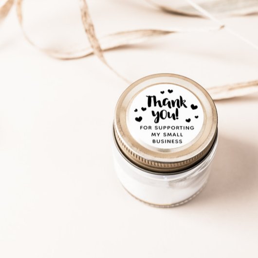 Black Hearts Script Hartelijk dank voor uw onderst Ronde Sticker