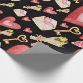 Black Hearts stijl Cadeaupapier (Hoek)