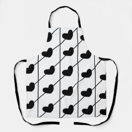 Black Hearts Stripes Pattern Schort