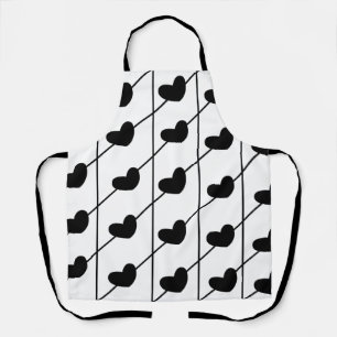 Black Hearts Stripes Pattern Schort