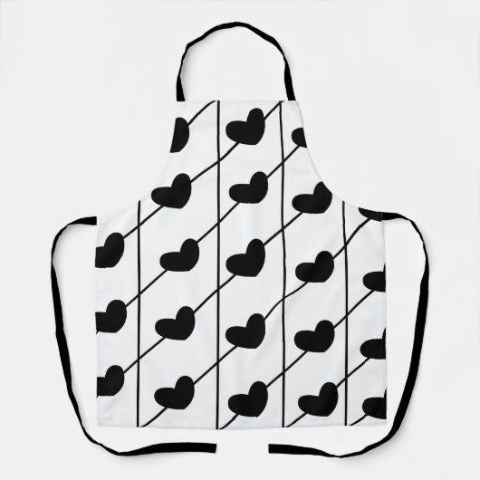 Black Hearts Stripes Pattern Schort (Voorkant)