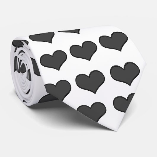 Black Hearts Stropdas (Opgerold)