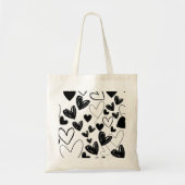 Black Hearts voor Valentijnsdag canvas tas (Voorkant)