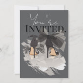 Black Heels & Ribbon Thirties Elegant Birthday Kaart (Achterkant)