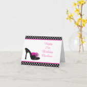 Black Heels Schoenen Verjaardagsfeest Kaart (Gele Bloem)