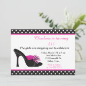 Black Heels Schoenen Verjaardagsfeest Kaart (Staand voorkant)