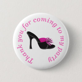 Black Heels Shoes "Bedankt voor je komst" Ronde Button 5,7 Cm