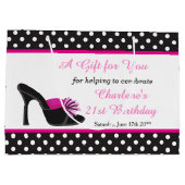 Black Heels Shoes met Black Polka Dots Groot Cadeauzakje (Achterkant)