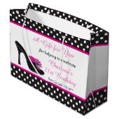 Black Heels Shoes met Black Polka Dots Groot Cadeauzakje (Achterkant Gekanteld)