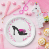 Black Heels Shoes met Black Polka Dots Papieren Bordje (Feest)