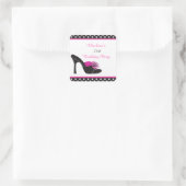 Black Heels Shoes with Black Polka Dots Vierkante Sticker (Tas)