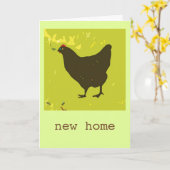 Black hen New Home Kaart (Gele Bloem)