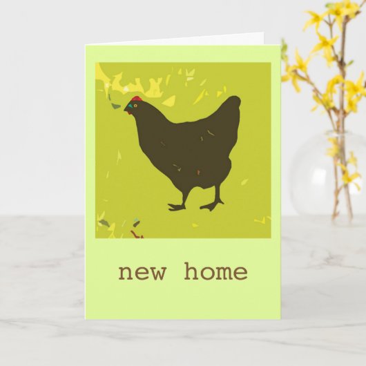 Black hen New Home Kaart (Gele Bloem)