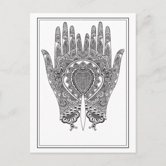Black Henna Hands Briefkaart (Voorkant)