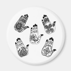 Black Henna Tattoo Hands Magneet