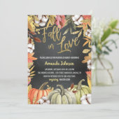 Black Herfst in Love Bridal Shower Uitnodiging (Staand voorkant)