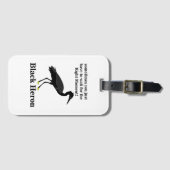 Black Heron Egret Bird Bagagelabel (Voorkant (horizontaal))