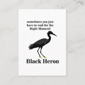 Black Heron Egret Bird Wildlife Visitekaartje (Voorkant)