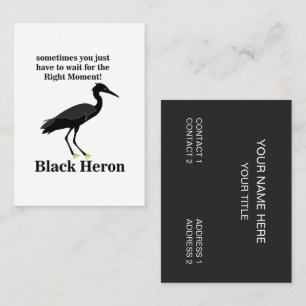 Black Heron Egret Bird Wildlife Visitekaartje