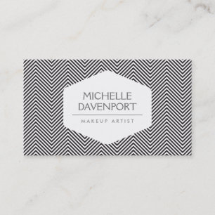 BLACK HERRINGBONE PATTERN Designer Visitekaartje