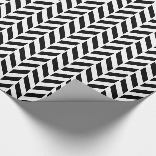 Black Herringbone Print Cadeaupapier (Hoek)