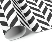 Black Herringbone Print Cadeaupapier (Rol Hoek)