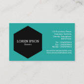 Black Hexagon - 1faea4 Turquoise Visitekaartje (Achterkant)
