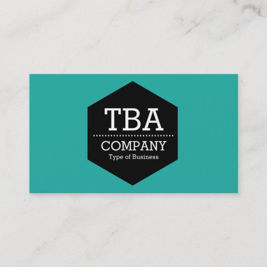 Black Hexagon - 1faea4 Turquoise Visitekaartje (Voorkant)