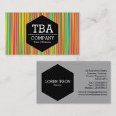 Black Hexagon - Abstract 120716(010) Visitekaartje (Voorkant / Achterkant)