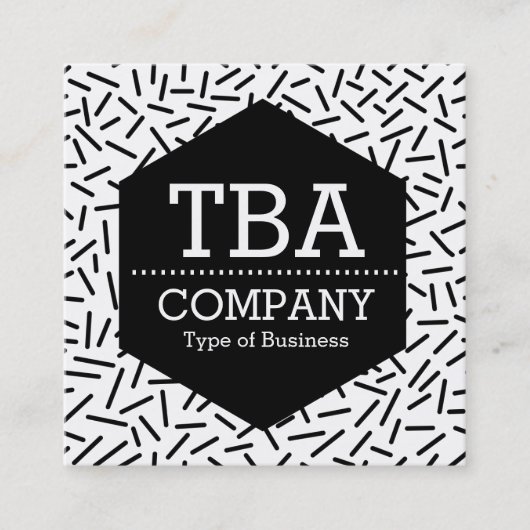 Black Hexagon - Abstract 300117 Vierkante Visitekaartje (Voorkant)