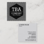 Black Hexagon - Honeycomb Vierkante Visitekaartje (Voorkant / Achterkant)