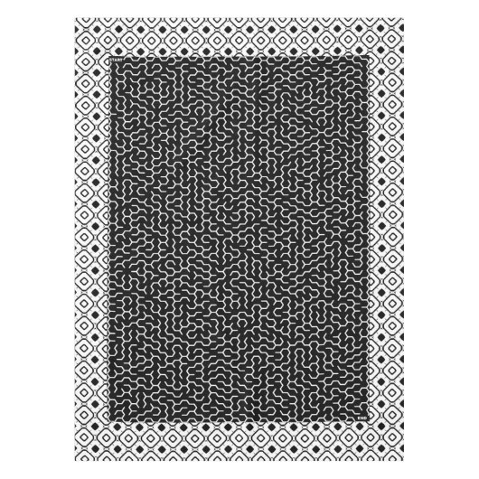 Black Hexagon Maze Tafelkleed (Voorkant)