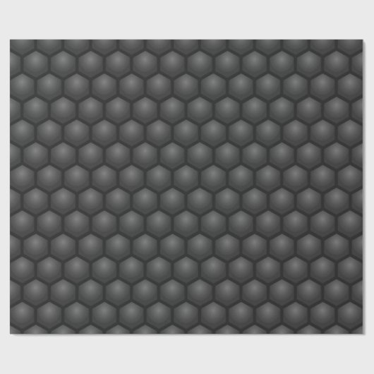 BLACK HEXAGON PATTERN CADEAUPAPIER (Vlak)