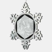 Black Hexagon Photo Border Tin Sneeuwvlok Ornament (Rechts)