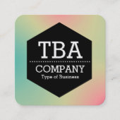 Black Hexagon - Soft Gradient Square Business Car Vierkante Visitekaartje (Voorkant)