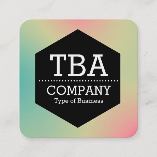 Black Hexagon - Soft Gradient Square Business Car Vierkante Visitekaartje (Voorkant)