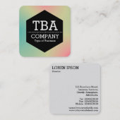 Black Hexagon - Soft Gradient Square Business Car Vierkante Visitekaartje (Voorkant / Achterkant)