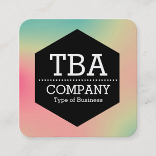 Black Hexagon - Soft Gradient Square Business Car Vierkante Visitekaartje