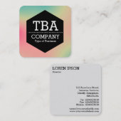 Black Hexagon - Soft Gradient Square Business Car Vierkante Visitekaartje (Voorkant / Achterkant)