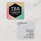 Black Hexagon - Soft Gradient Square Business Car Vierkante Visitekaartje (Voorkant / Achterkant)