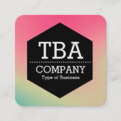 Black Hexagon - Soft Gradient Square Business Car Vierkante Visitekaartje (Voorkant)