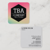 Black Hexagon - Soft Gradient Square Business Car Vierkante Visitekaartje (Voorkant / Achterkant)