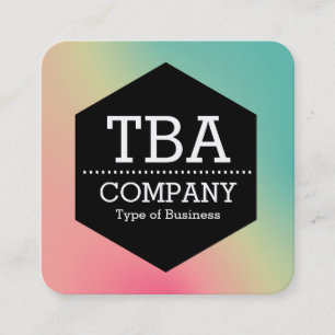 Black Hexagon - Soft Gradient Square Business Car Vierkante Visitekaartje