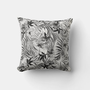 Black Hibiscus Hawaiian flower Pattern Tropical Th Kussen