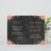 Black Hibiscus Pink Floral Bi-Fold Wedding Program (Staand voorkant)