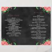 Black Hibiscus Pink Floral Bi-Fold Wedding Program (Achterkant)