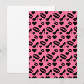 Black High Heels Kisses Lips Girly Makeup Hearts Menu (Voorkant / Achterkant)