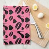 Black High Heels Kisses Lips Girly Makeup Hearts Theedoek (Quarter Fold)