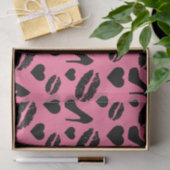 Black High Heels Kisses Lips Girly Makeup Hearts Tissuepapier (Geschenk)