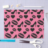 Black High Heels Kisses Lips Girly Makeup Hearts Tissuepapier (Craft)